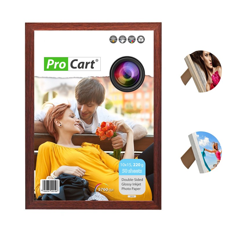 Rama foto A4, pentru perete sau birou, aspect vintage, lemn Gri - imagine 17
